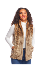 Donna Salyers Fabulous Furs Hook Vest in Vintage Leopard Size Large