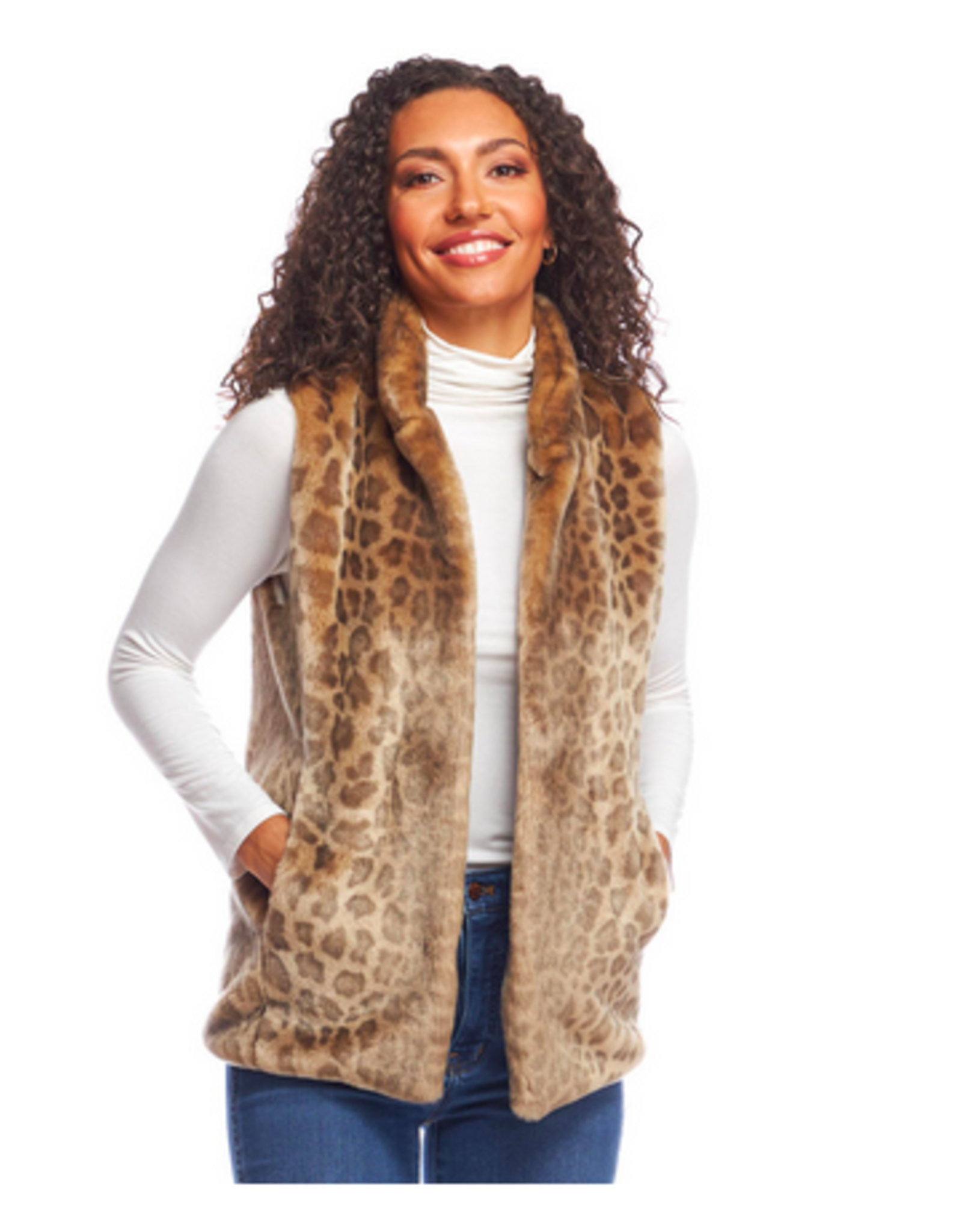 Donna Salyers Fabulous Furs Hook Vest in Vintage Leopard Size Large
