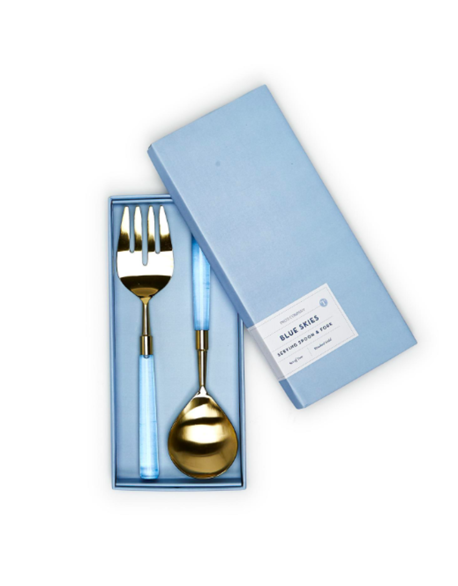 Decor Shop by Place & Gather Blue Sky Salad Server Set in Gift Box