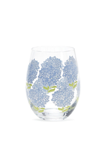 Decor Shop by Place & Gather Blue Hydrangea Hand Painted Stemless Wine Glass