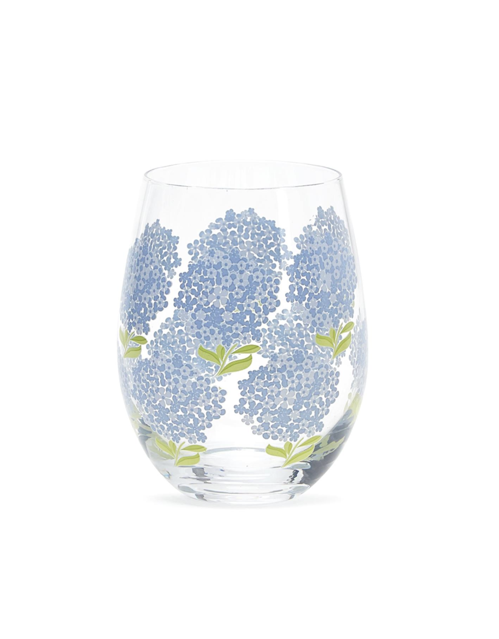 Decor Shop by Place & Gather Blue Hydrangea Hand Painted Stemless Wine Glass