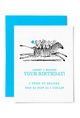 Color Box Designs Belated Zebra Card