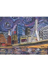 Janice Hayes-Cha Starry Night Over the Zakim Matted Print