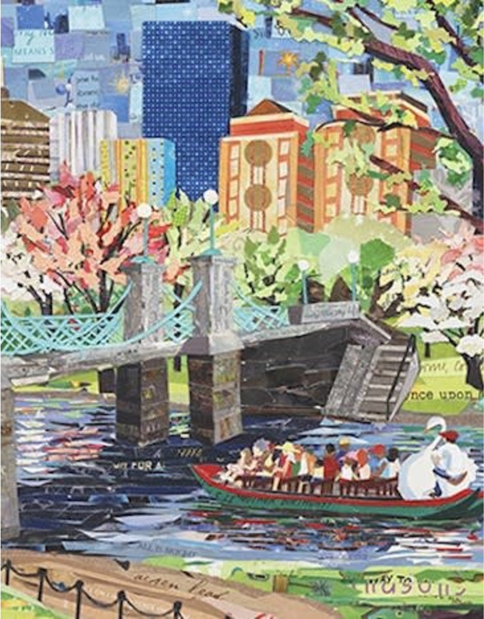 Janice Hayes-Cha Swan Boats in the Public Garden Matted Print