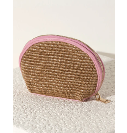 Amalfi Cosmetic Pouch in Brown and Pink