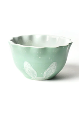 Coton Colors Speckled Rabbit Ears Ruffle Appetizer Bowl in Sage