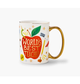 Rifle Paper Co. World's Best Teacher Porcelain Mug