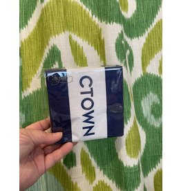 Caspari CTOWN Napkins with Navy Stripe