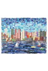 Janice Hayes-Cha Sailboats in Boston Harbor Matted Print