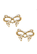 Canvas Style Tillie Pearl-Studded Bow Stud Earrings