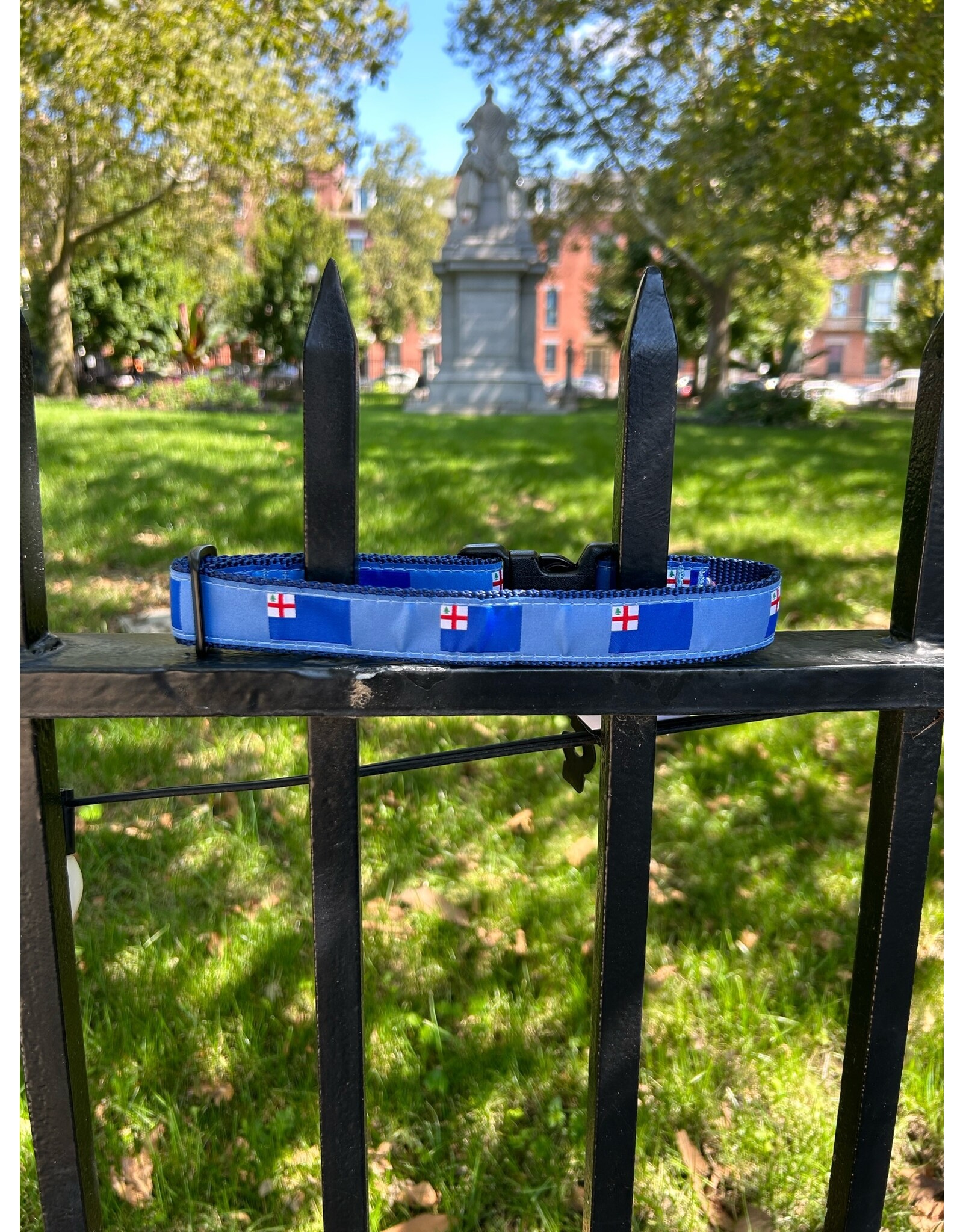 Preston Bunker Hill Flag Dog Collar in Blue