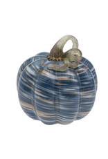 Boston International Large Denim & Copper Glass Pumpkin