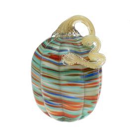 Boston International Small Sunset Striped Glass Pumpkin