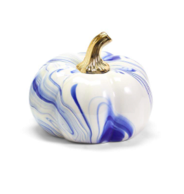 Decor Shop by Place & Gather Blue and White Marbled Pumpkin Small