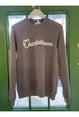 Chitown Clothing Charlestown Felt Applique Sweatshirt in Gray