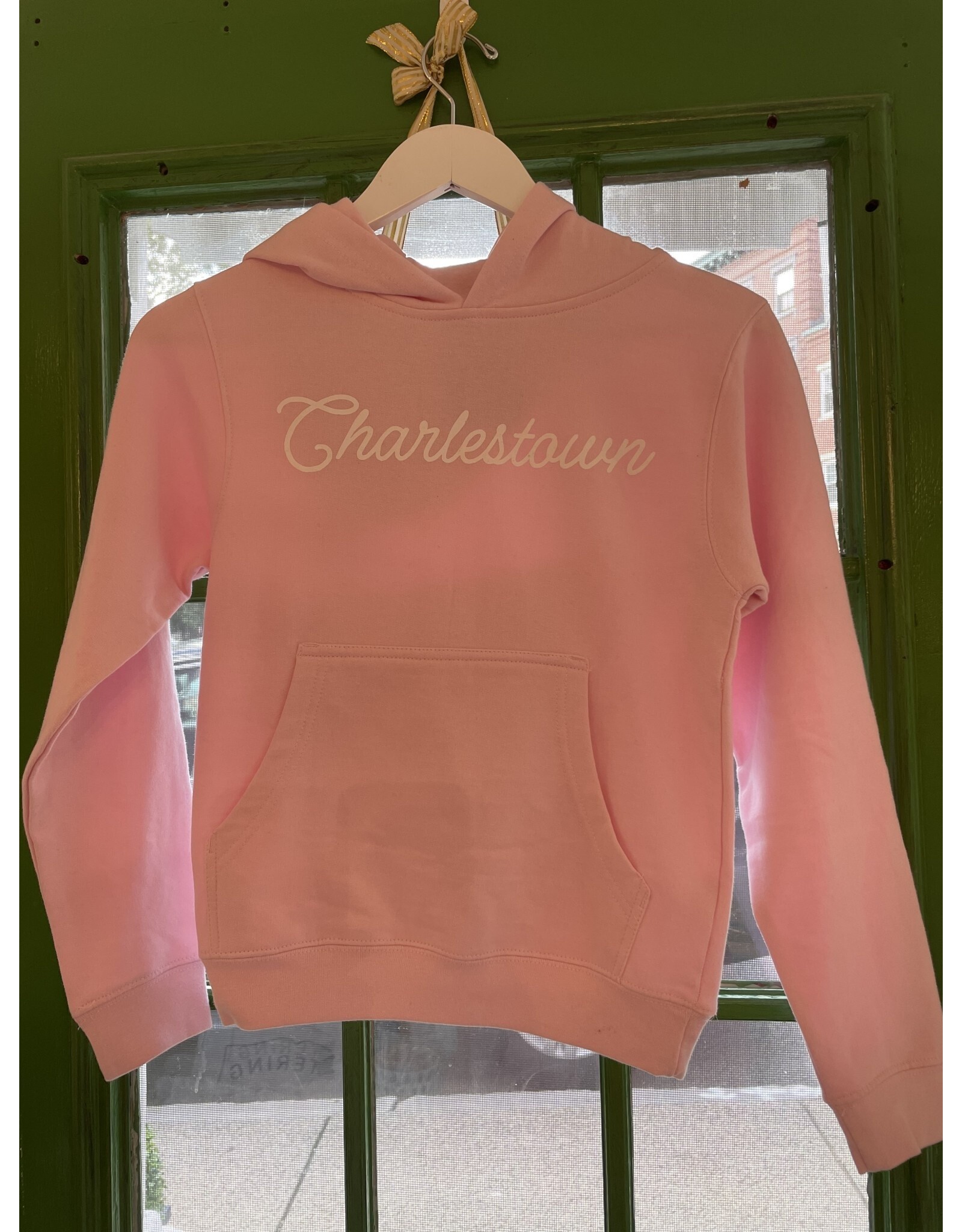 Hemlock Ink Kid's Charlestown Screenprinted Sweatshirt in Light Pink