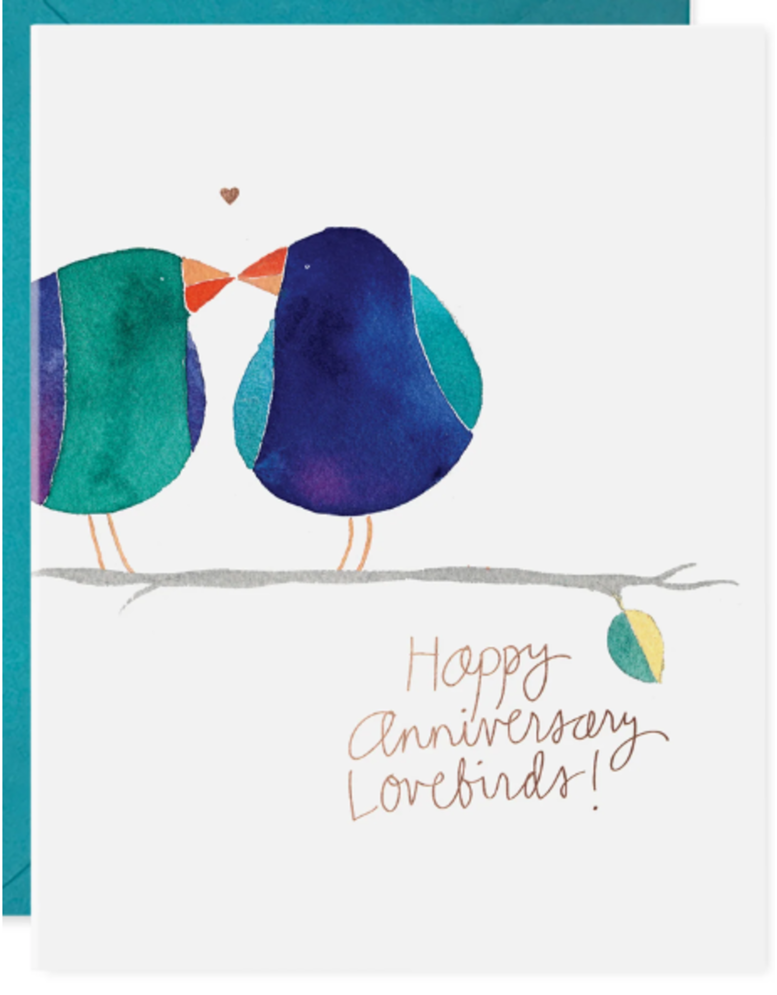 E. Frances Love Birds Anniversary Card