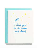 Short Hand Press I Love You to the Moon Card