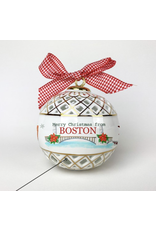 Dishique Merry Christmas from Boston Lattice Sphere Ornament