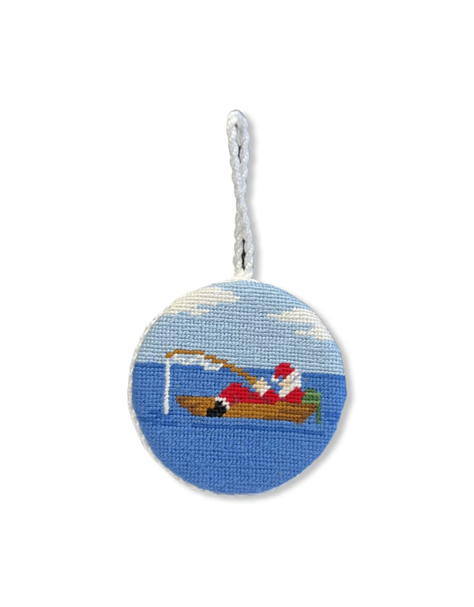 Smathers & Branson Fishing Santa Needlepoint Ornament