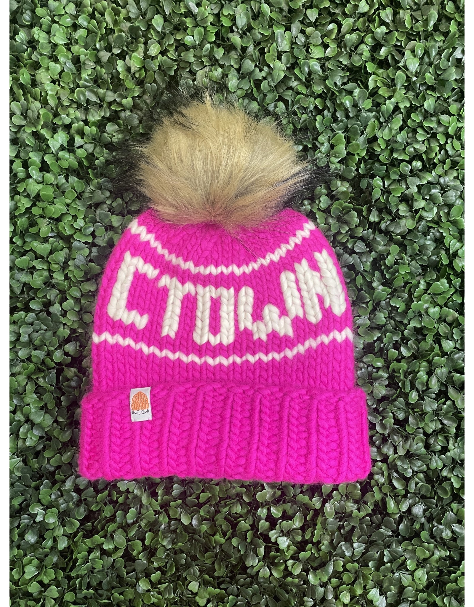 Shit That I Knit CTOWN Beanie in Hot Pink by Shit That I Knit