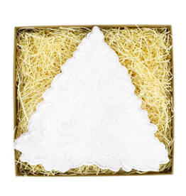 Vietri Lastra Holiday Figural Small Tree Plate in White