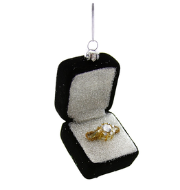 Engagement Ring in Black Box Ornament