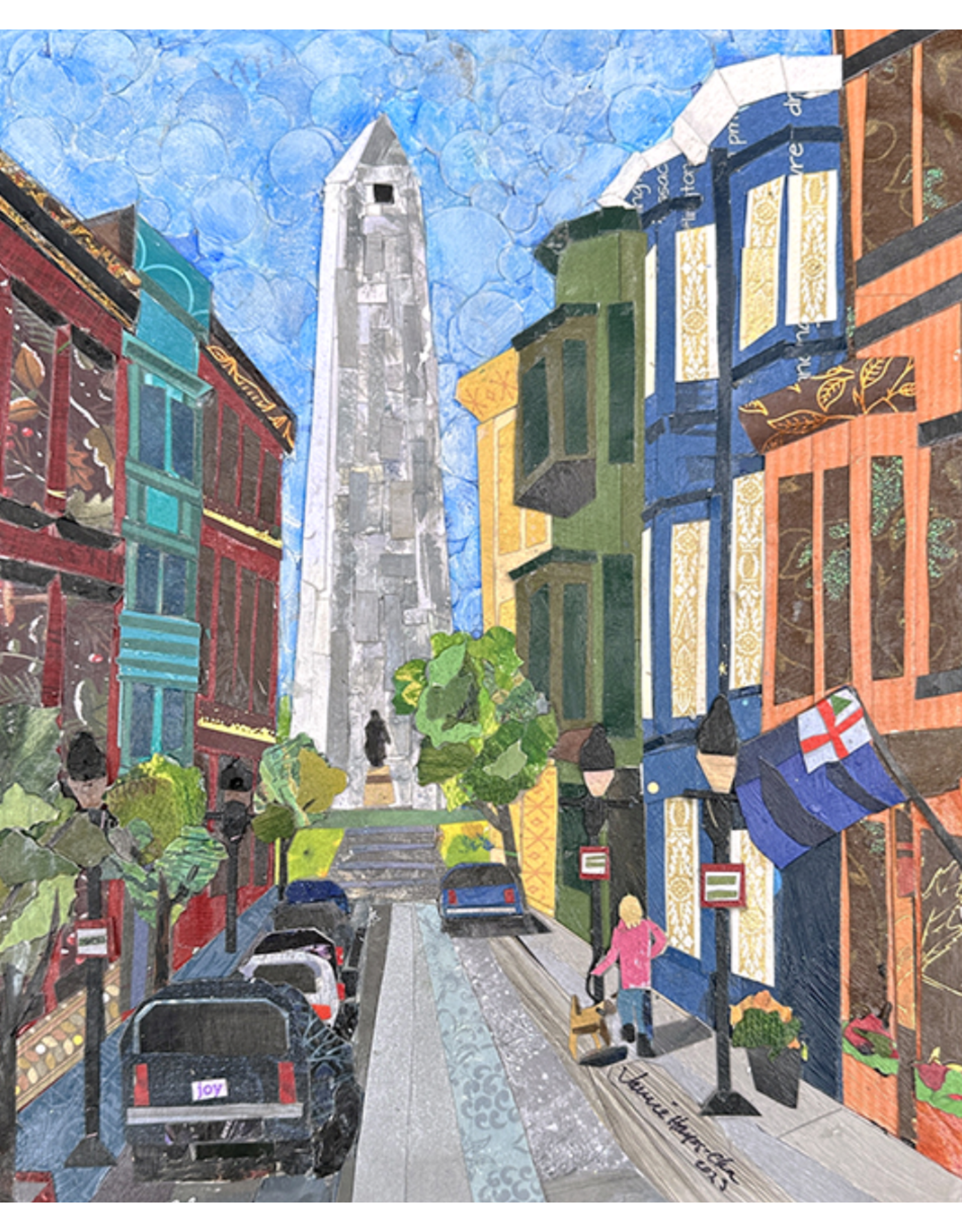Janice Hayes-Cha Bunker Hill Monument Matted Print