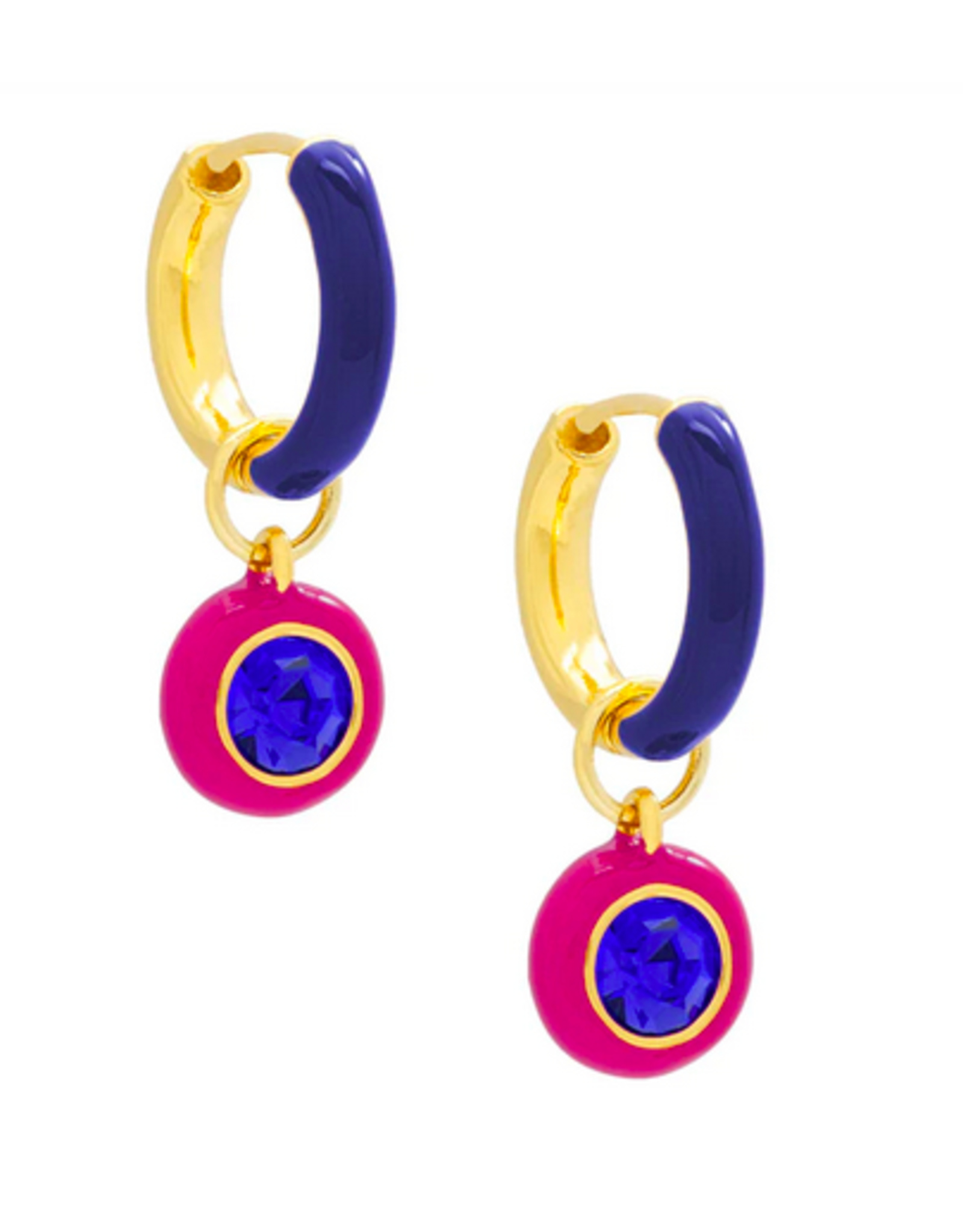 Accessories Shop by Place & Gather Crystal Drop Earring in Hot Pink