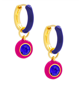 Accessories Shop by Place & Gather Crystal Drop Earring in Hot Pink