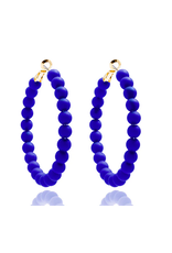 Accessories Shop by Place & Gather Matte Beaded Statement Hoop in Cobalt