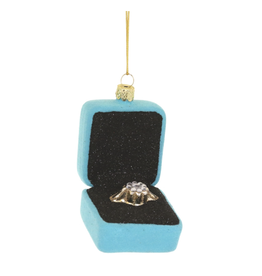 Engagement Ring in Blue Box Ornament