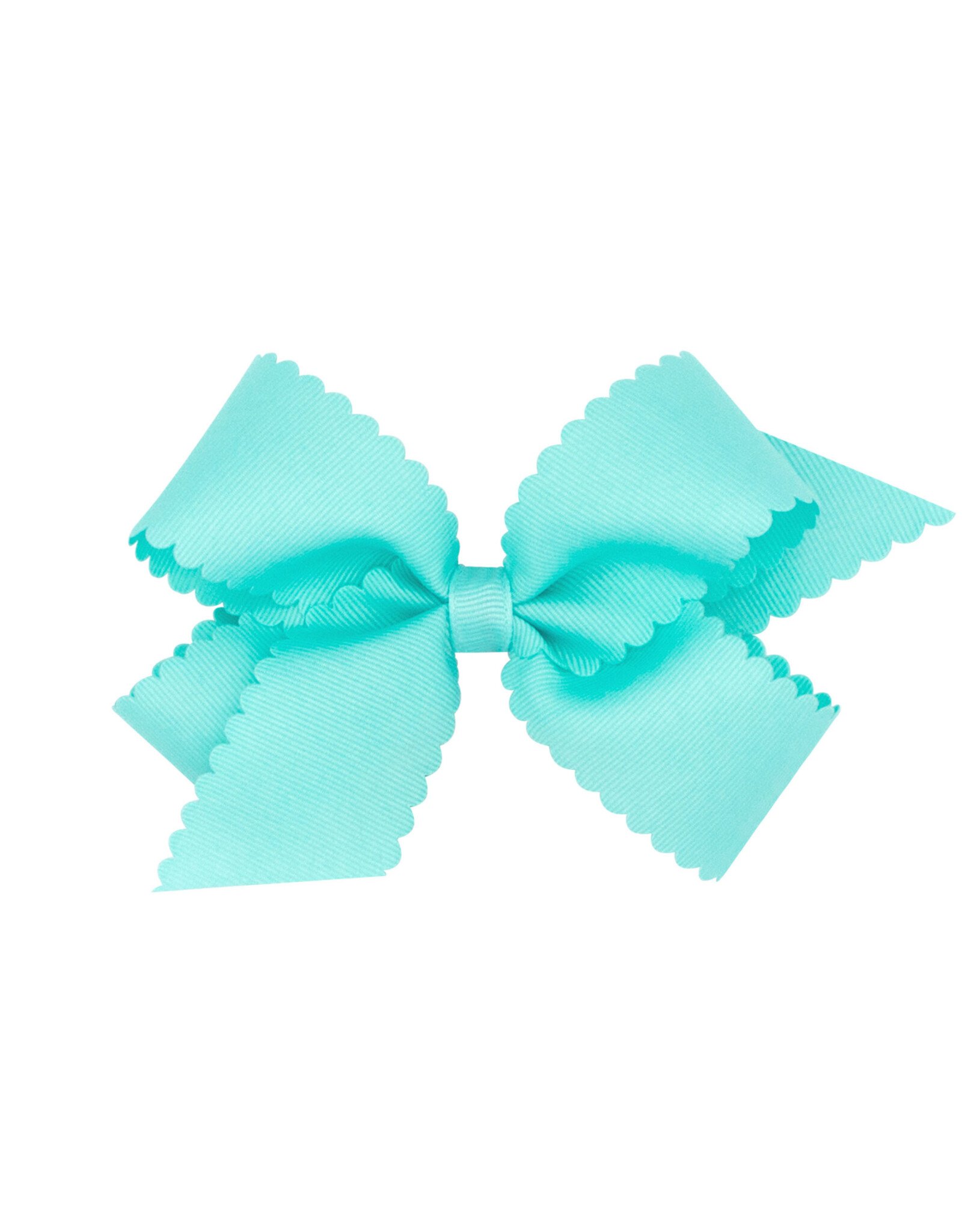 Wee Ones Medium Scallop Bow in Aqua