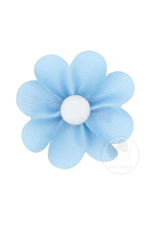 Wee Ones Small Grosgrain Heart Petal Hair Clip in Millennium Blue