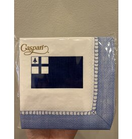 Caspari Bunker Hill Flag with Blue Border Cocktail Napkins