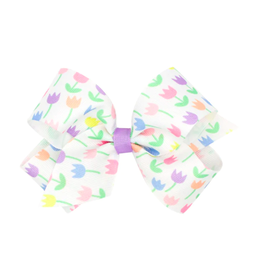 Wee Ones Mini Tulip Print Bow