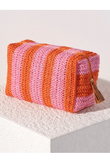 Accessories Shop by Place & Gather Filomena Zip Pouch in Pink/Orange Stripes