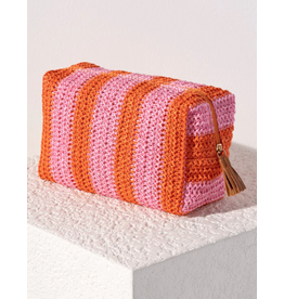 Accessories Shop by Place & Gather Filomena Zip Pouch in Pink/Orange Stripes