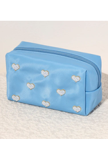 Accessories Shop by Place & Gather Hearts Zip Pouch in Sky Blue