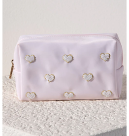 Accessories Shop by Place & Gather Hearts Zip Pouch in Blush Pink