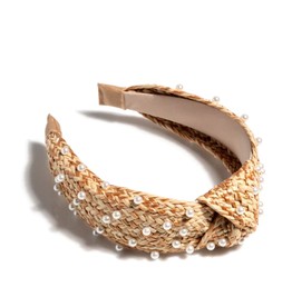 Accessories Shop by Place & Gather Pearl Knotted Embellished Headband in Natural