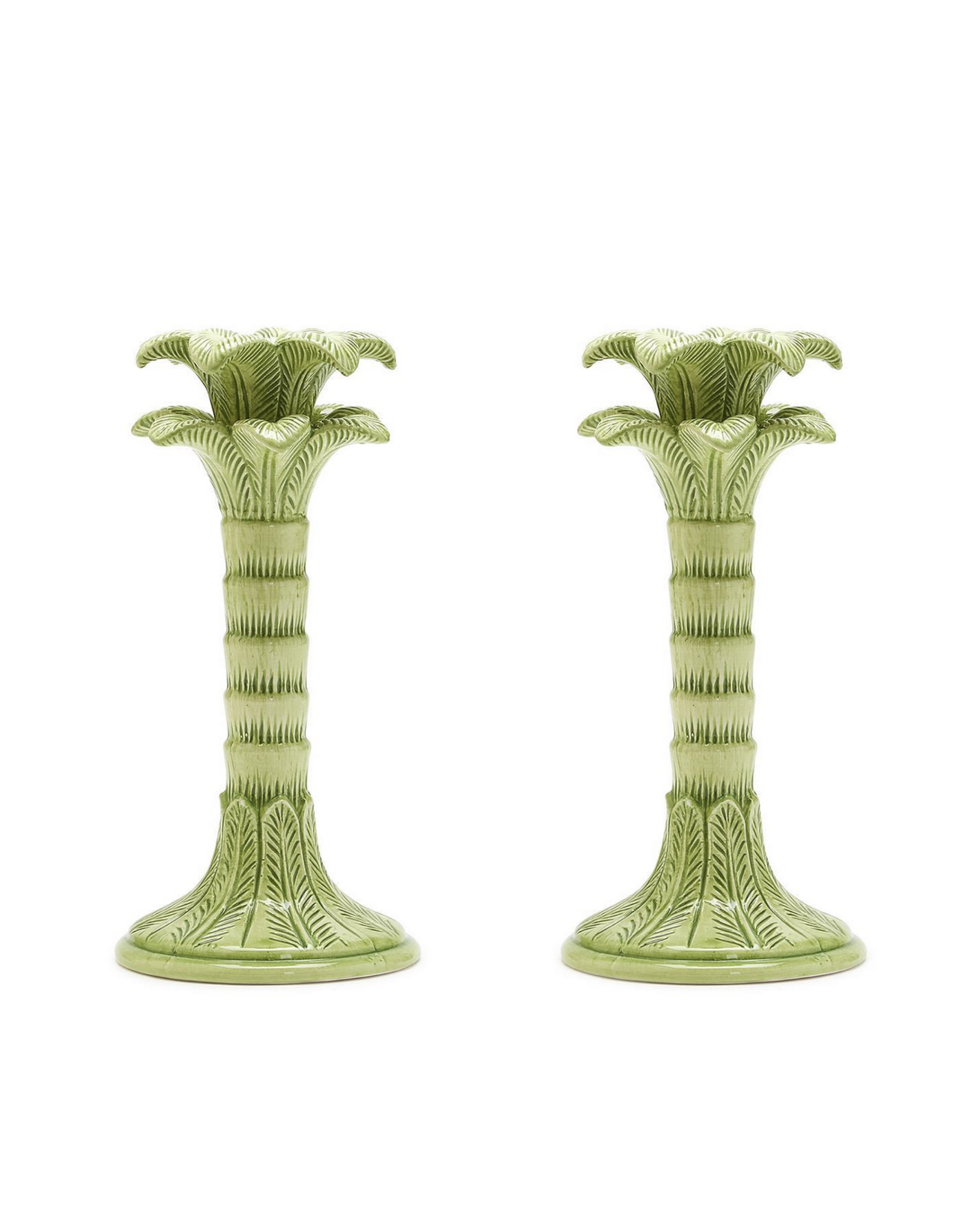 Decor Shop by Place & Gather Palm Leaf Candlestick Holder in Green