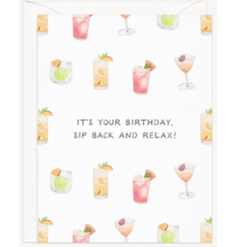 Amy Zhang Sip Back And Relax Birthday Card