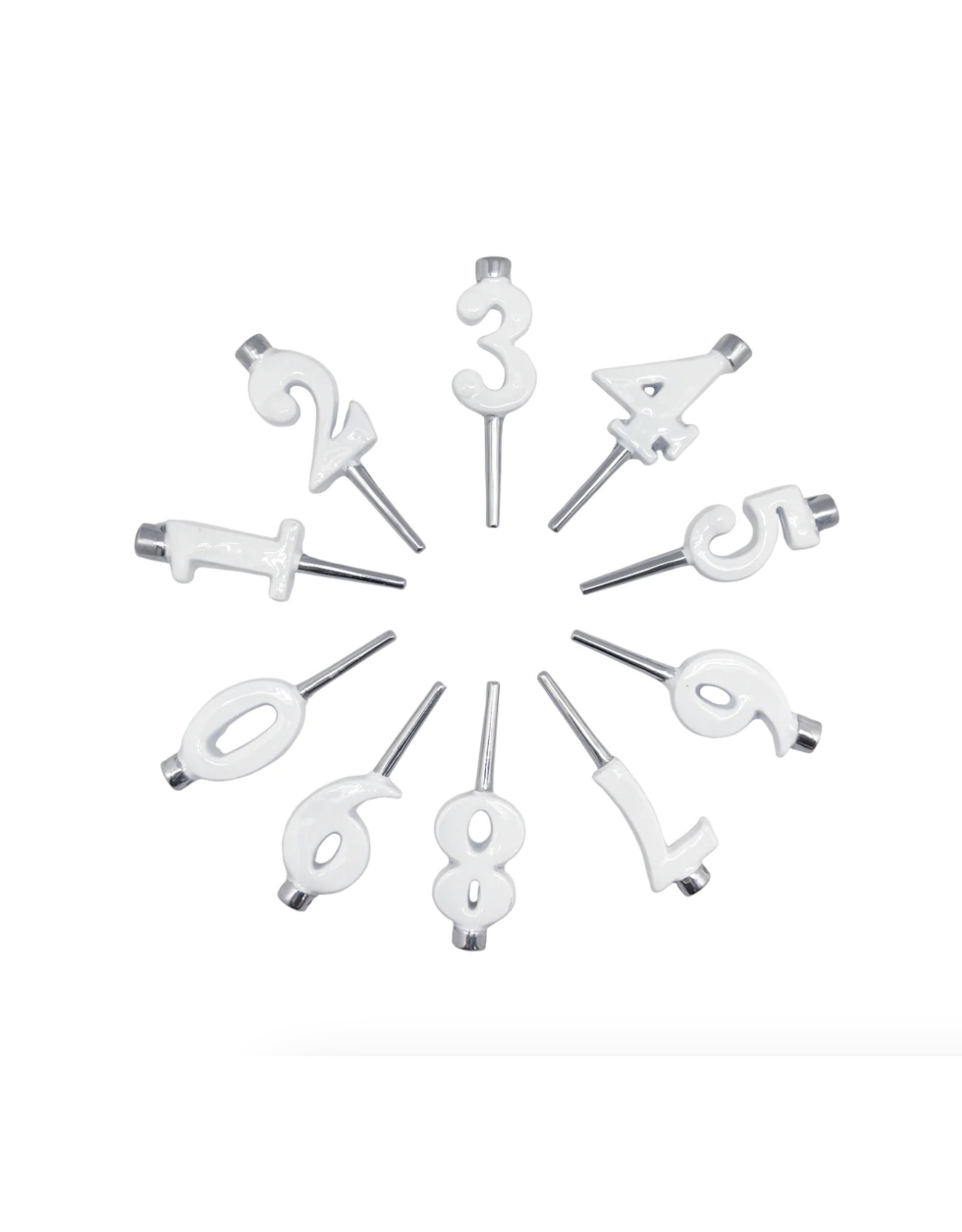 Mariposa White Number Candle Holder Set