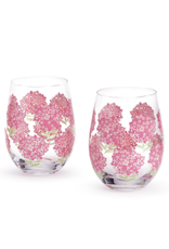 Decor Shop by Place & Gather Pink Hydrangea Hand Painted Stemless Wine Glass