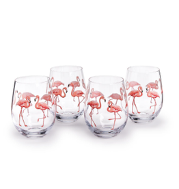 Decor Shop by Place & Gather Flamingo Hand Painted Stemless Wine Glass