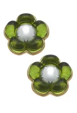 Accessories Shop by Place & Gather Flower Power Stud Earring in Green