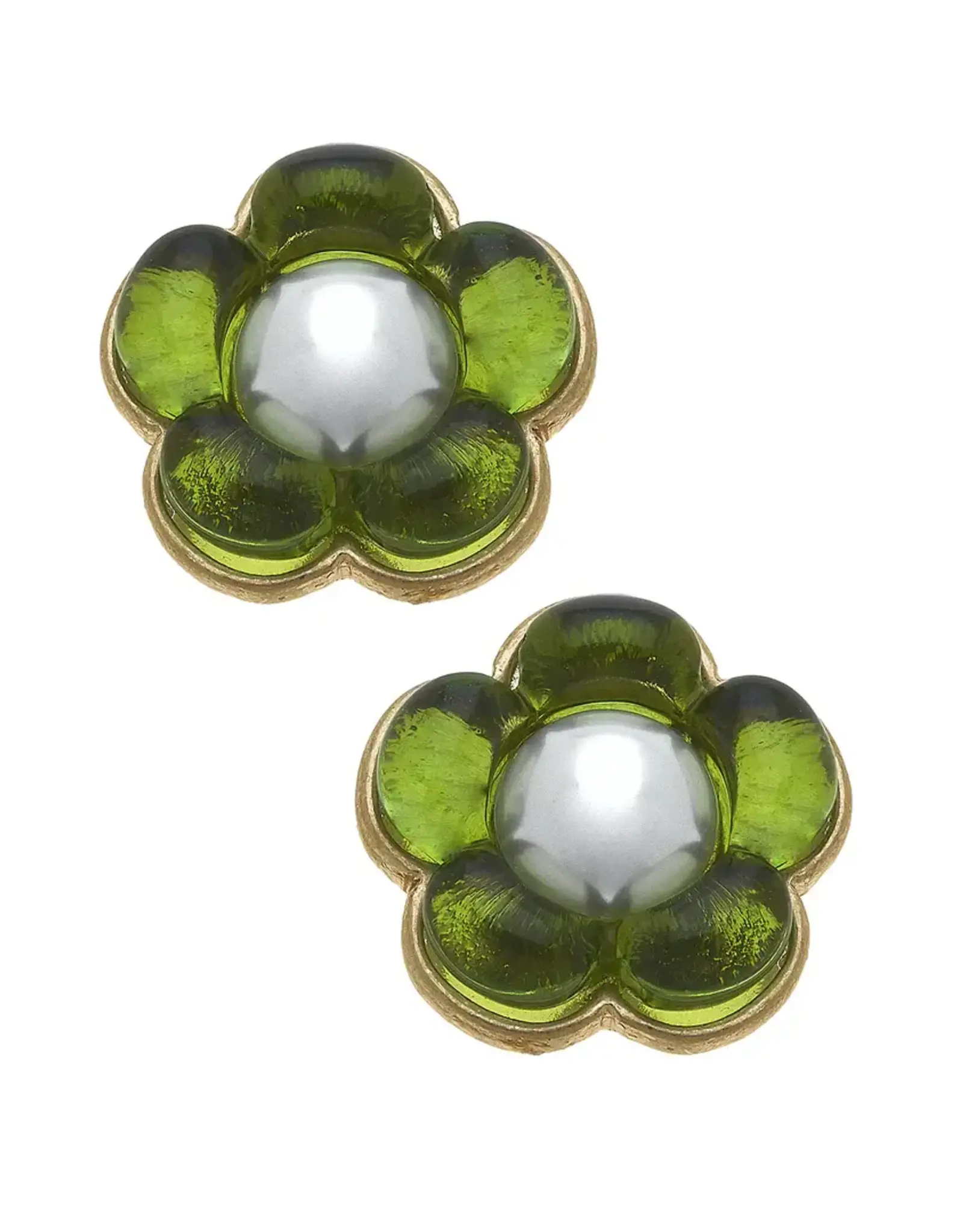 Accessories Shop by Place & Gather Flower Power Stud Earring in Green