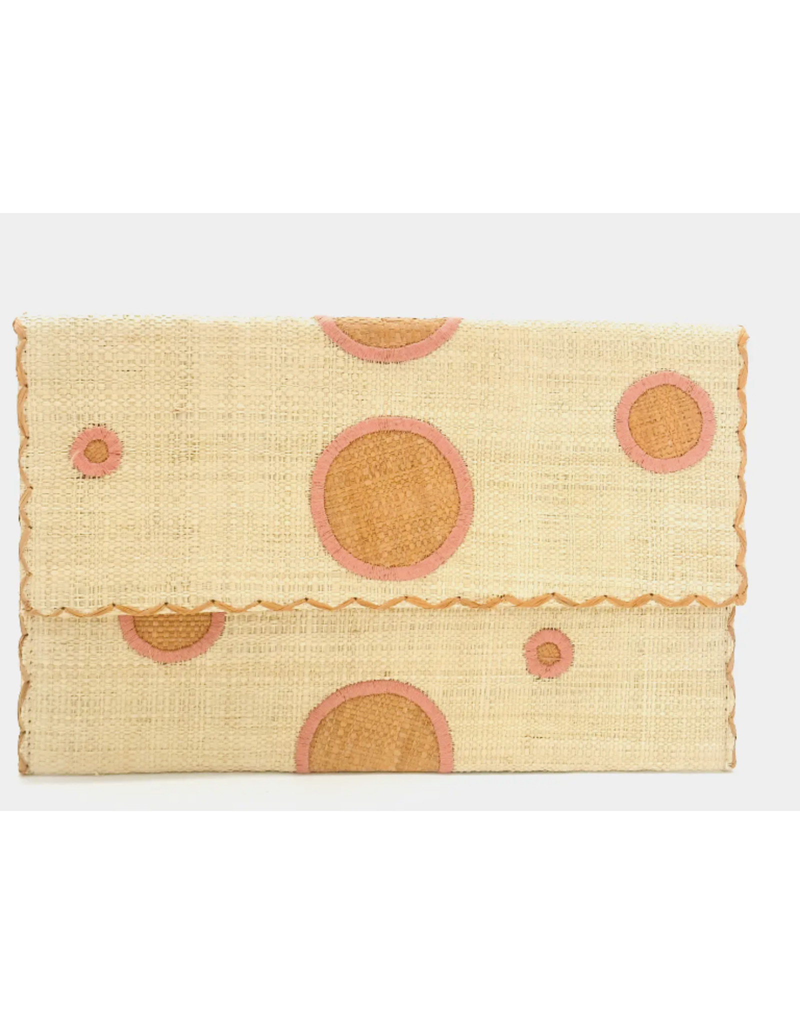 Accessories Shop by Place & Gather Polka Dot Straw Envelope Clutch in Blush