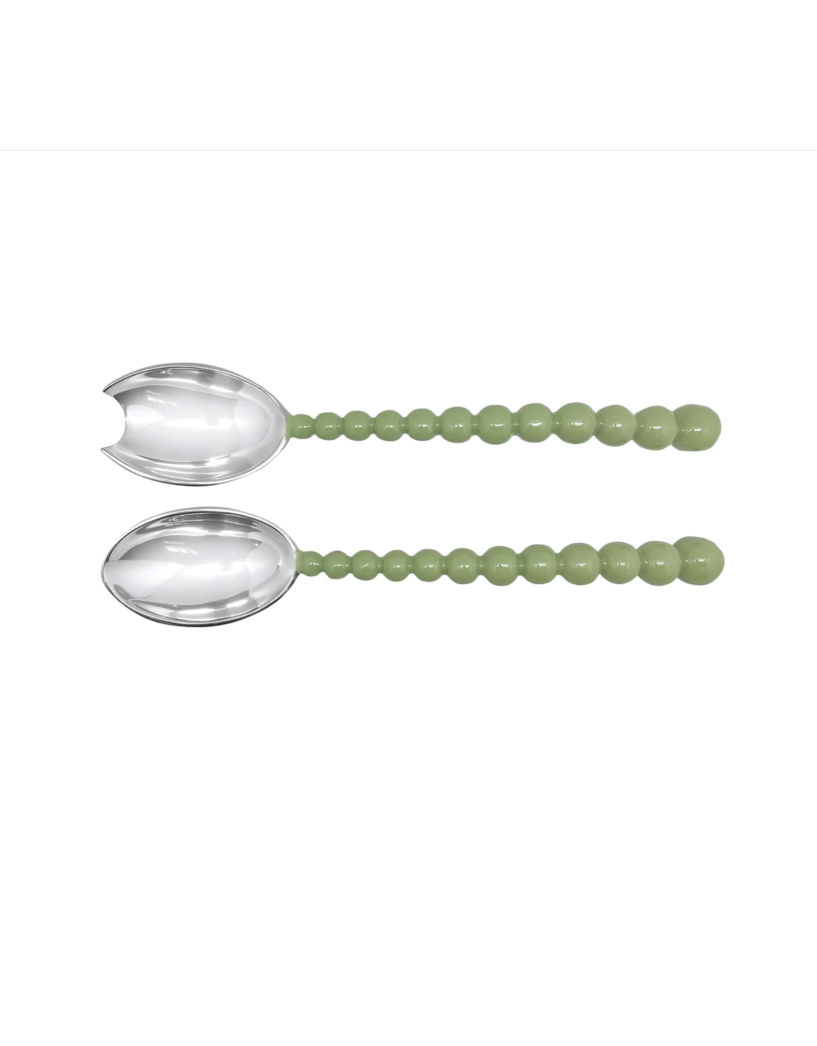 Mariposa Pearled Salad Servers in Green